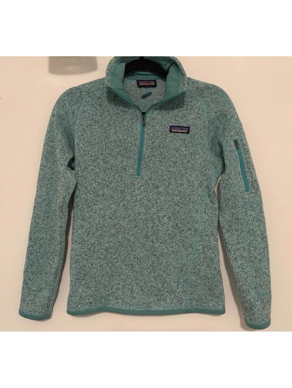 Patagonia Better Sweater 1/4 Zip Fleece Pullover Jacket Mint Teal Womens Size XS